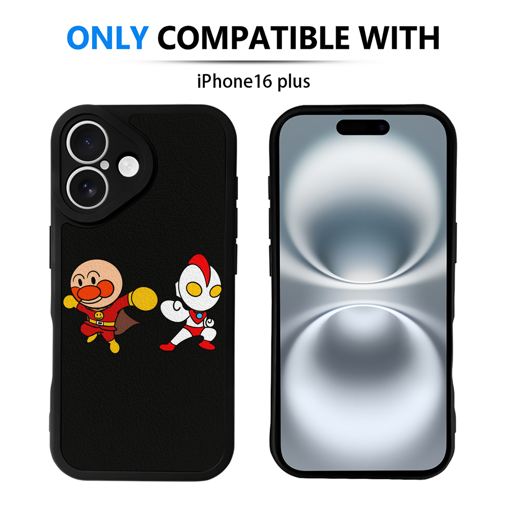 （画像用） アンパンマン Anpanman 【iPhone 16シリーズ対応】シリコンスマホケース（レザー調） 材質：シリコン